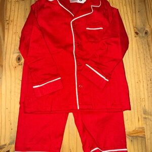 Gymboree Kids Red Pajama Set with White Piping